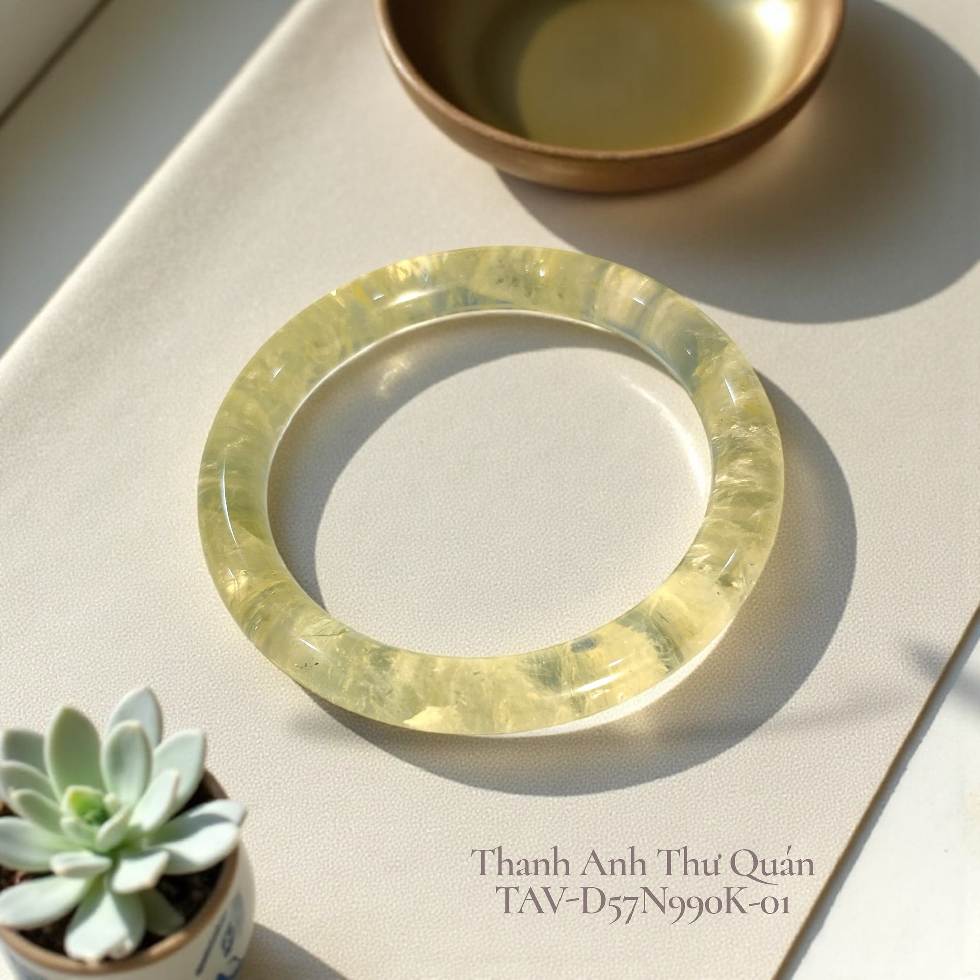 Thạch Anh Vàng Vòng Tay Bản Đũa - Ni 57 - TAV-D57N990K-01