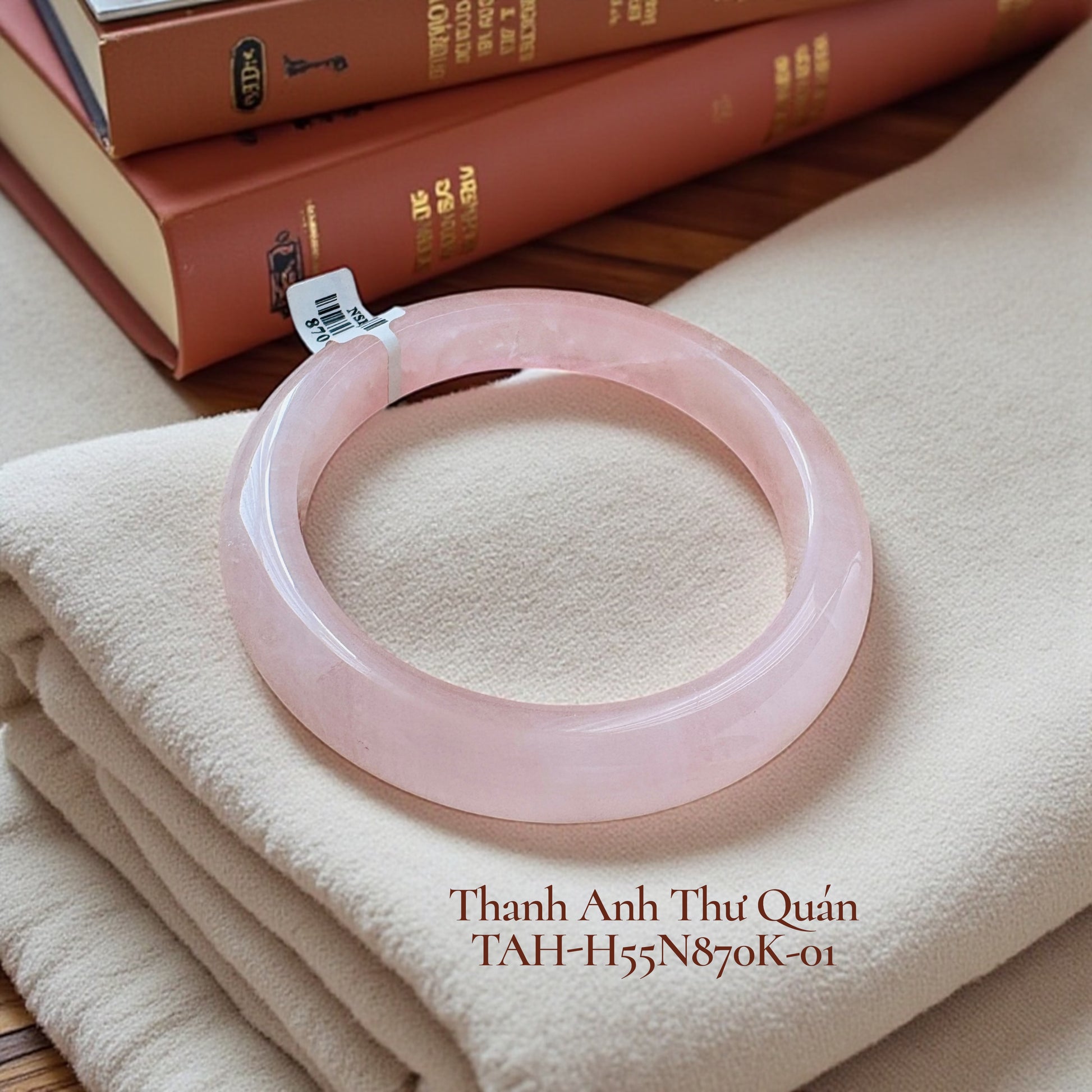 Thạch Anh Hồng Vòng Tay Bản Hẹ - Ni 55 - TAH-H55N870K-01