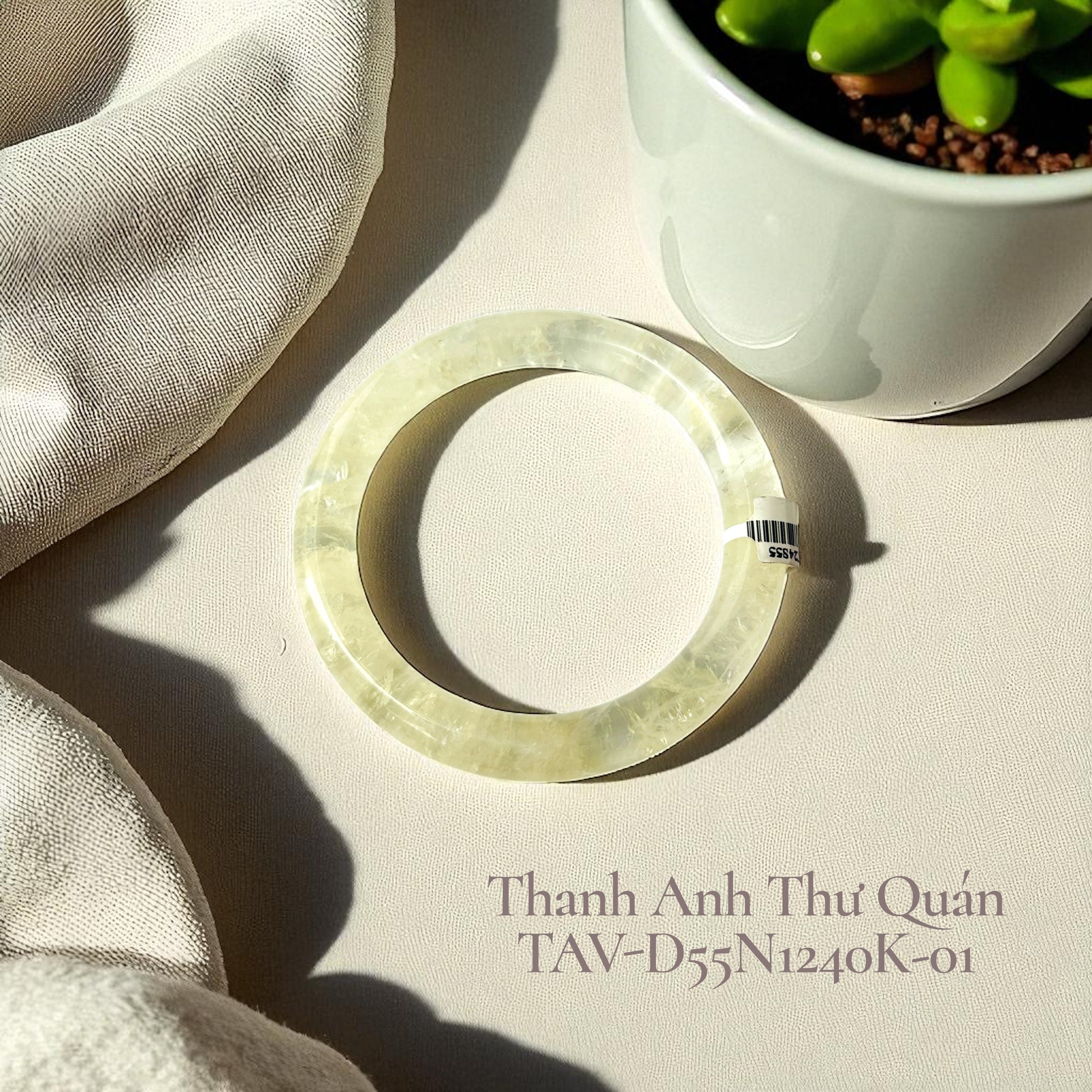 Thạch Anh Vàng Vòng Tay Bản Đũa - Ni 55 - TAV-D55N1240K-01