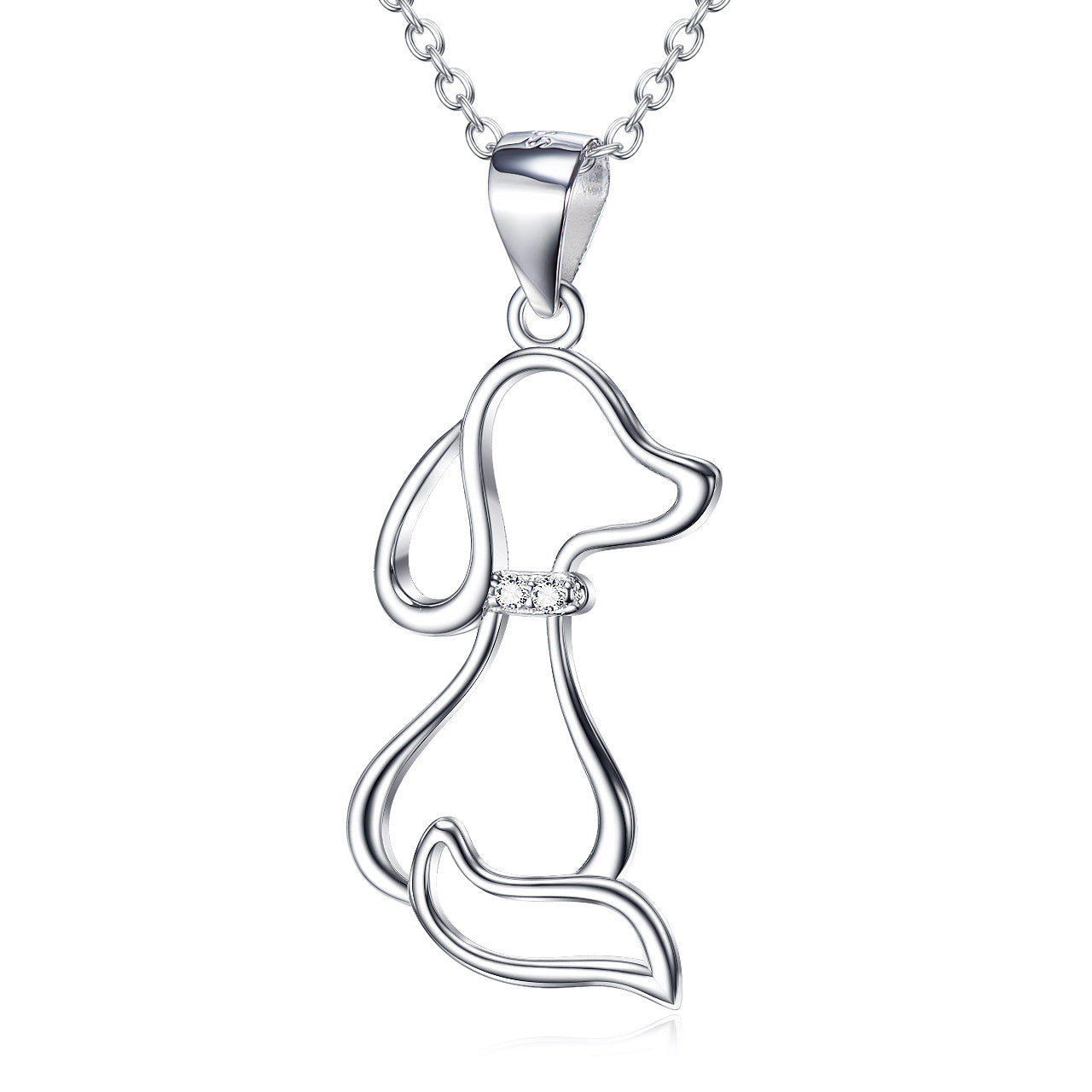 Dog Ladies 925 Sterling Silver Necklace