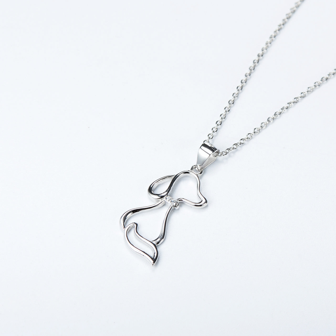 Dog Ladies 925 Sterling Silver Necklace