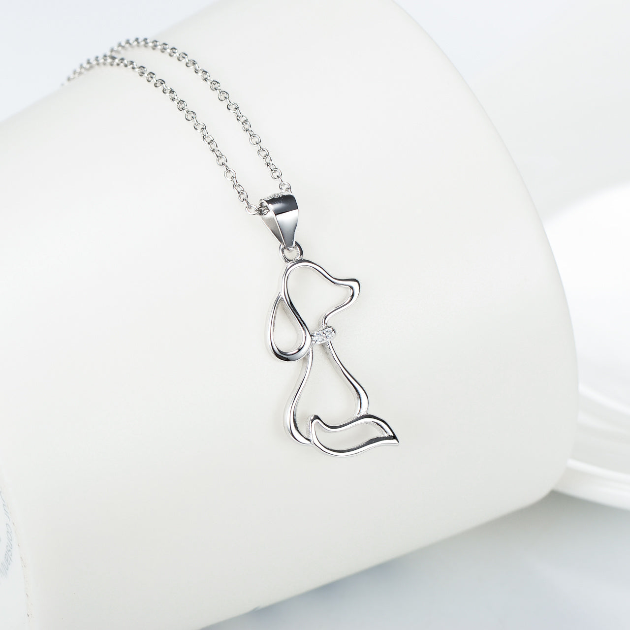 Dog Ladies 925 Sterling Silver Necklace