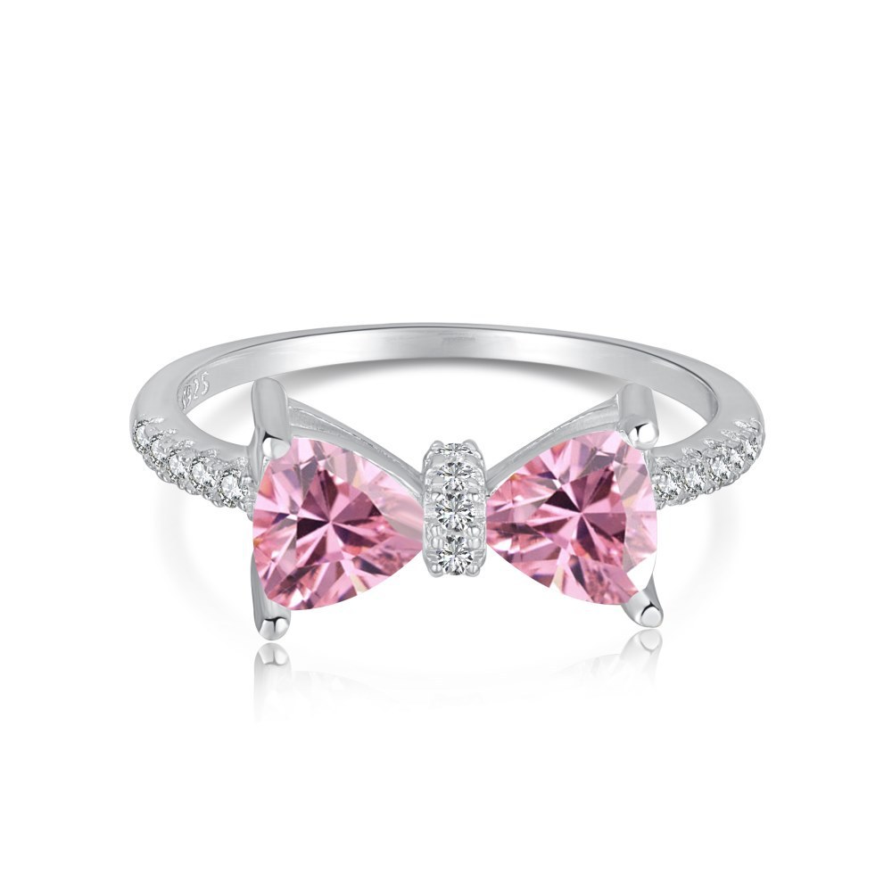 Pink Bow Women's Ring S925 Sterling