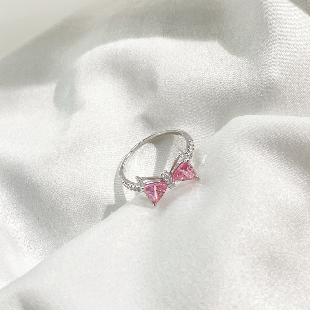 Pink Bow Women's Ring S925 Sterling