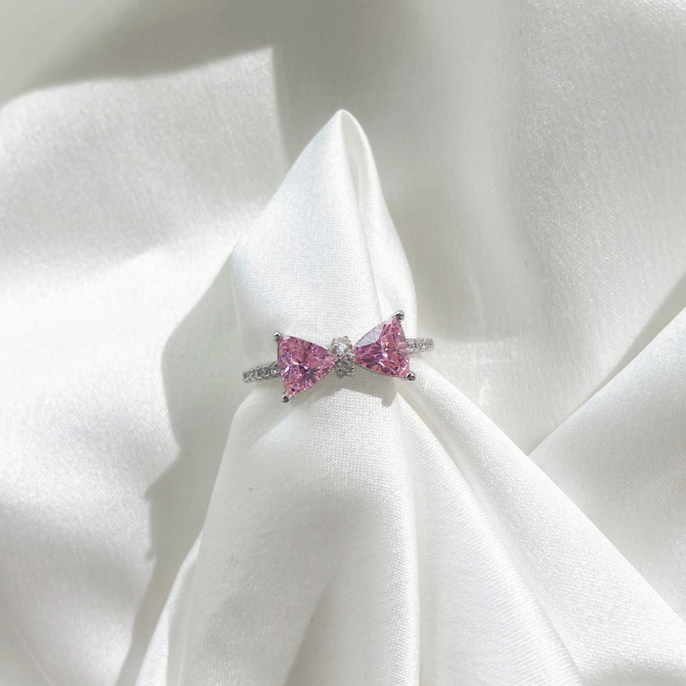 Pink Bow Women's Ring S925 Sterling