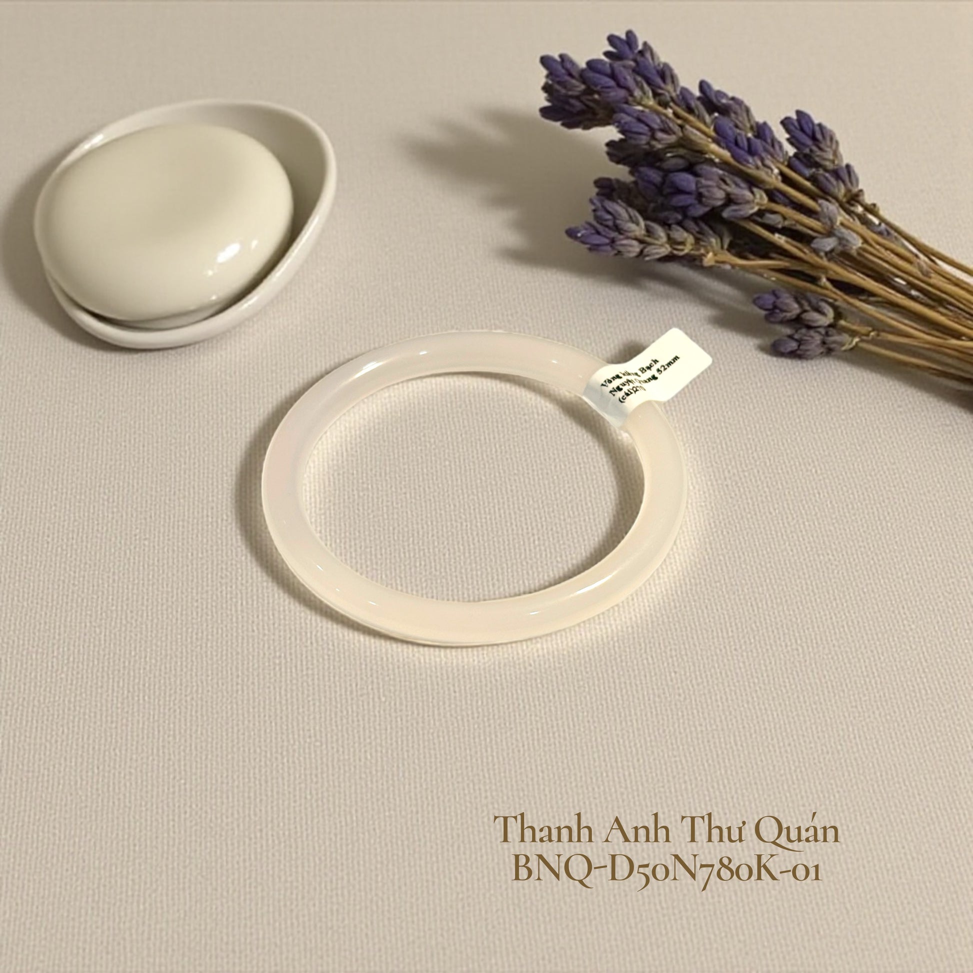 Bạch Nguyệt Quang Vòng Tay Bản Đũa Mỏng 6 ly - 6mm Moonlight Agate