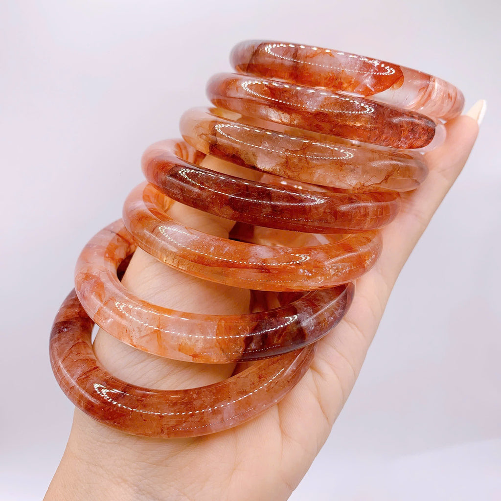 Thạch Anh Đỏ Vòng Bản Đũa 9 ly - 9mm Red Quartz Bangles