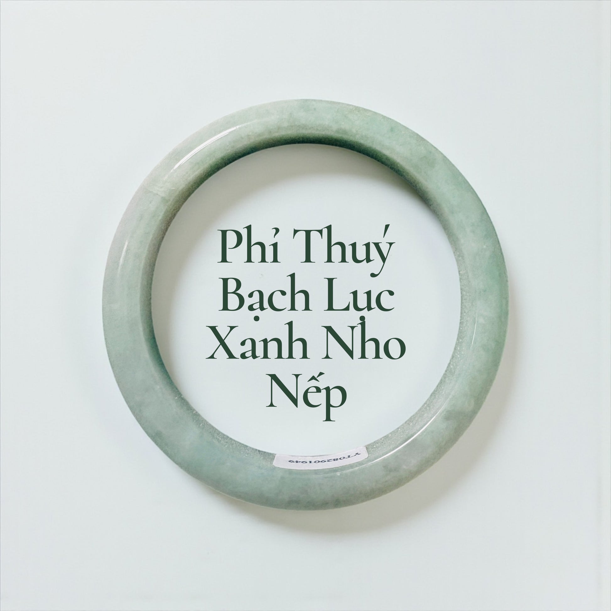 Phỉ thuý bạch lục xanh nho nếp (type A Myanmar) - White–Green Jadeite with Grape-Green Hues & Fine Texture (Type A Myanmar).