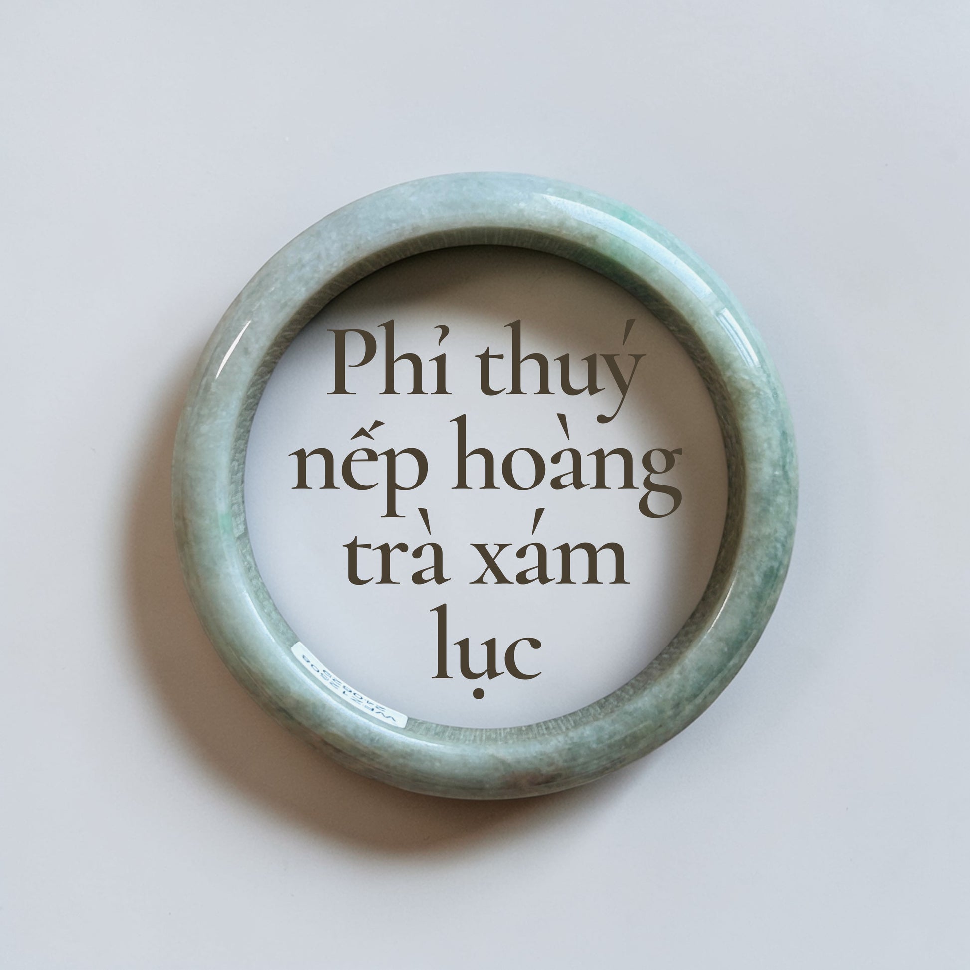 Phỉ thuý nếp hoàng trà xám lục ni 59 - Golden tea jadeite with greyish green tones 59mm