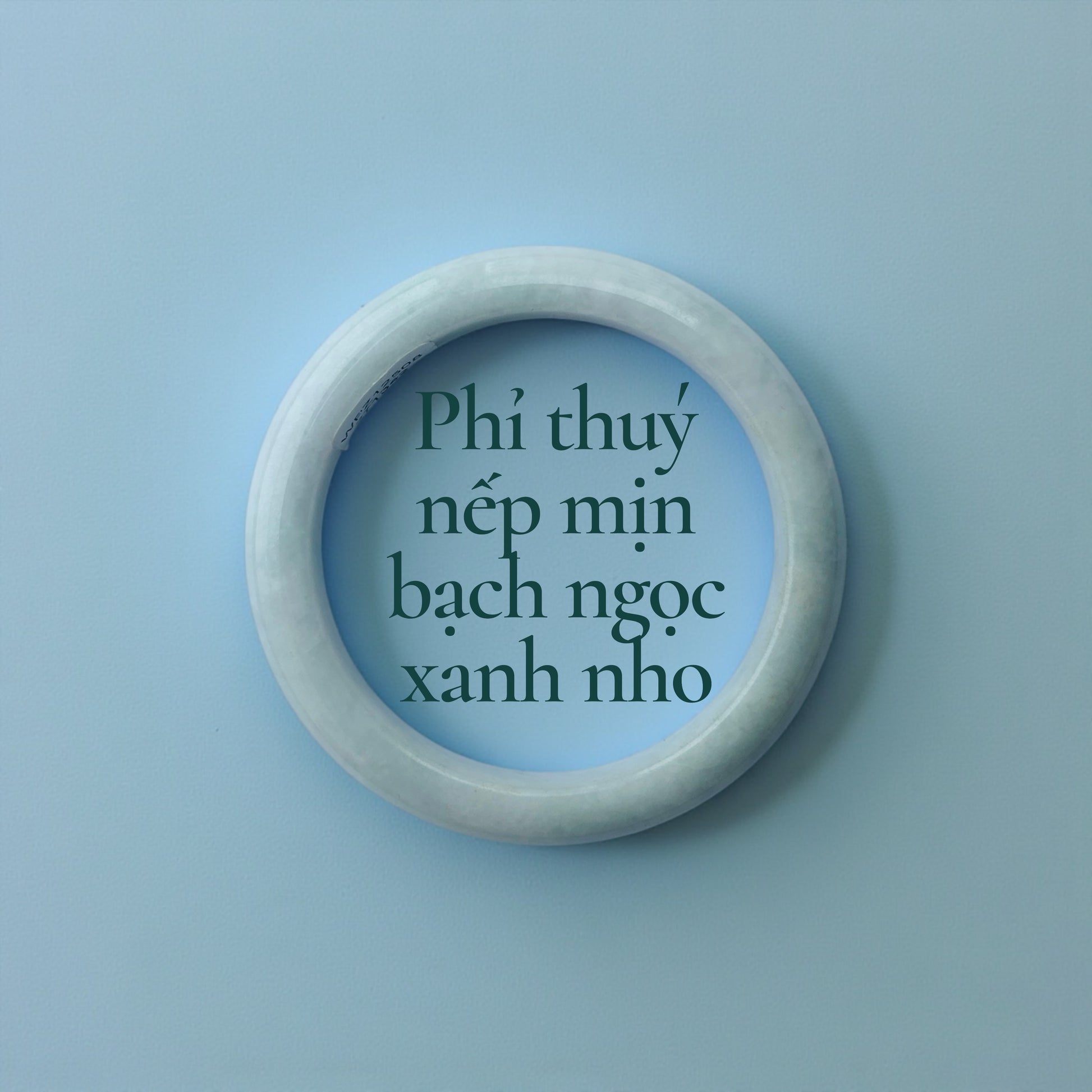 Phỉ thuý nếp mịn bạch ngọc xanh nho ni 51 - Fine-textured white jadeite with grape-green tones