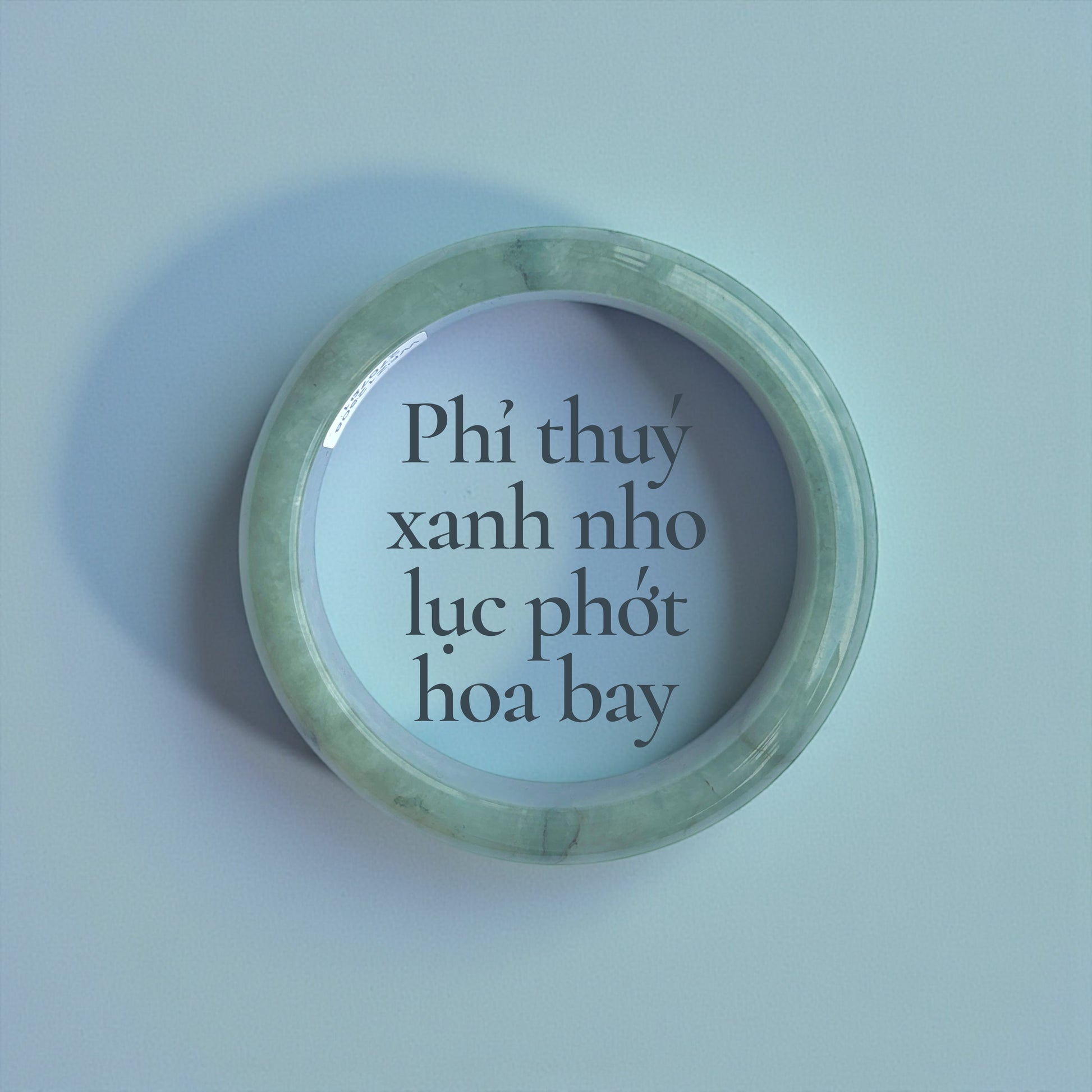 Phỉ thuý xanh nho lục phớt hoa bay bản hẹ ni 53 - Grape Green Jadeite with Soft Floating Flower Pattern