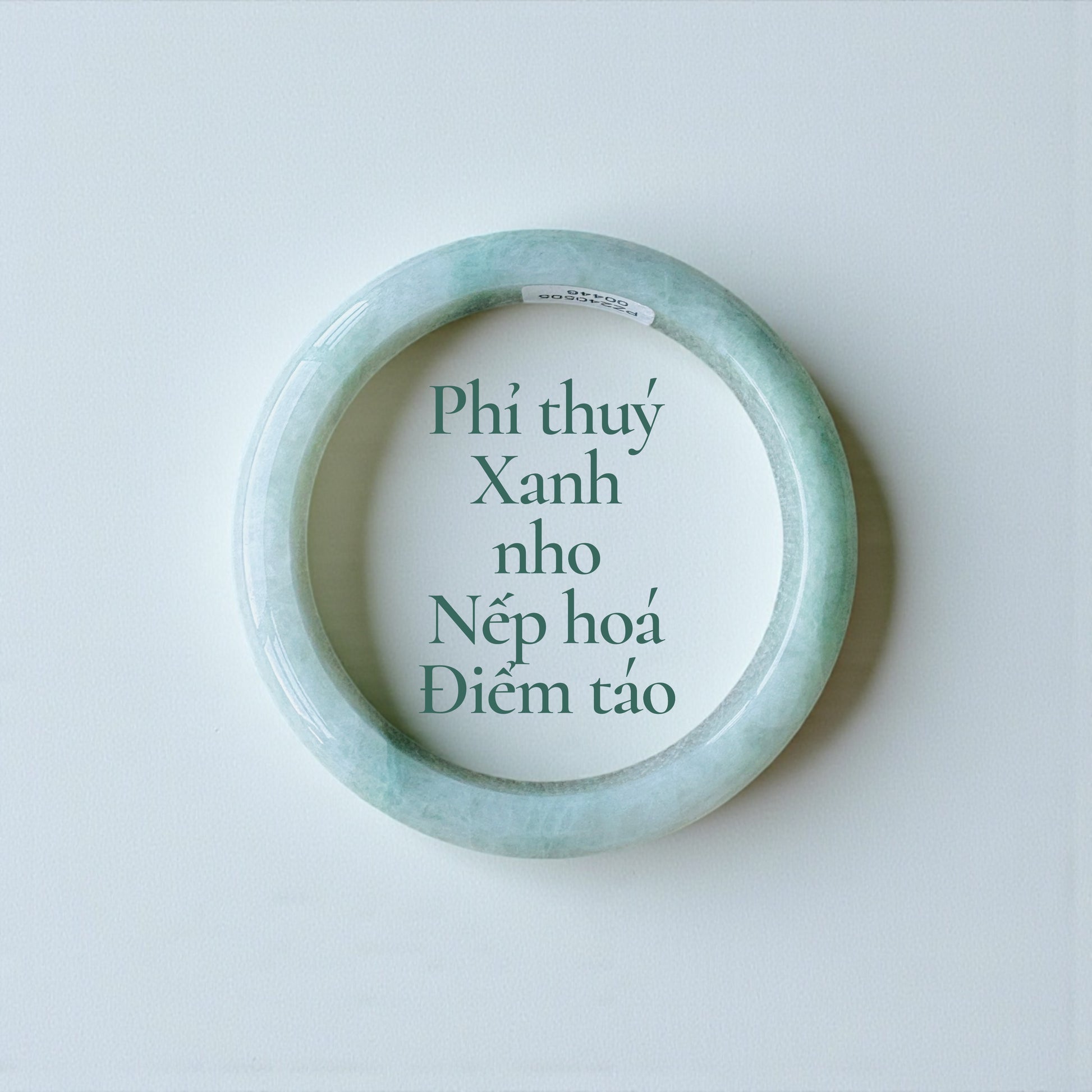 Phỉ thuý xanh nho nếp hoá điểm táo Ni 57 (type A Myanmar) - Apple-green speckled grape-green jadeite, fine-textured 57mm