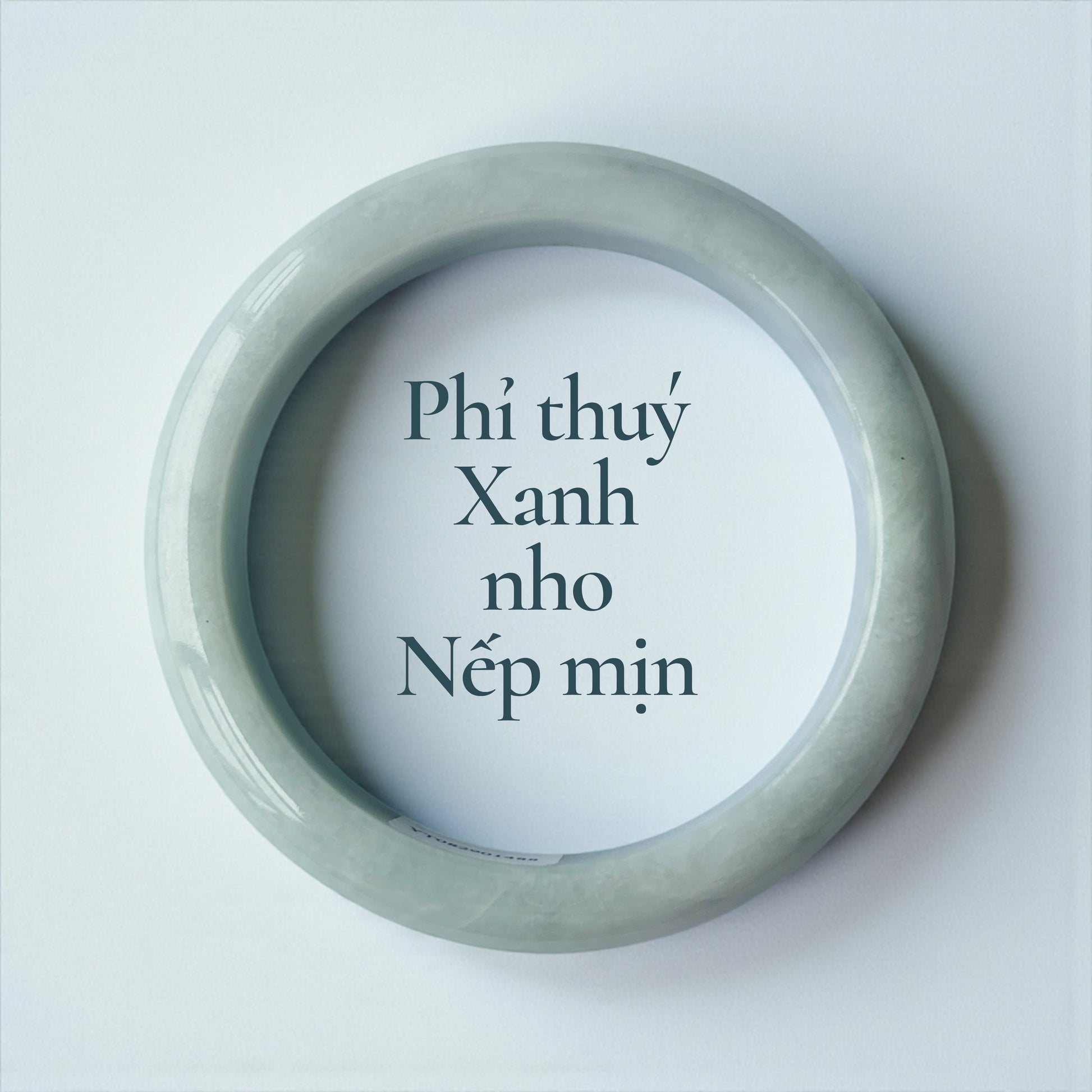 Phỉ thuý xanh nho nếp mịn (type A Myanmar) Bản Hẹ Ni 57 - Grape-green jadeite with fine texture 57mm