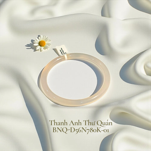 Bạch Nguyệt Quang Vòng Tay Bản Đũa Mỏng 6 ly - 6mm Moonlight Agate