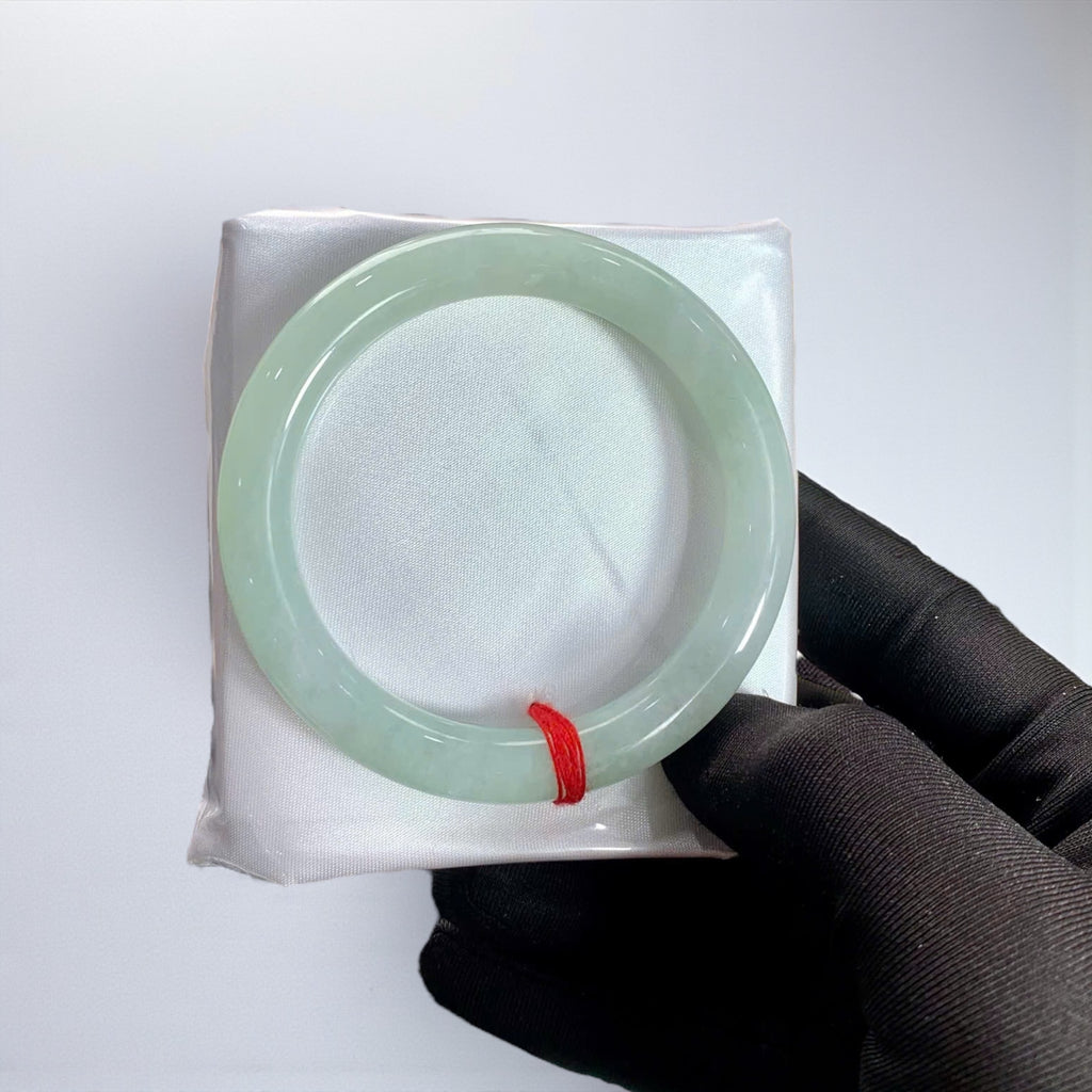 Vòng Bản Phỉ Thúy Nếp Hóa Thủy Tình Lục Xanh Nho - Bản Đũa Ni 56