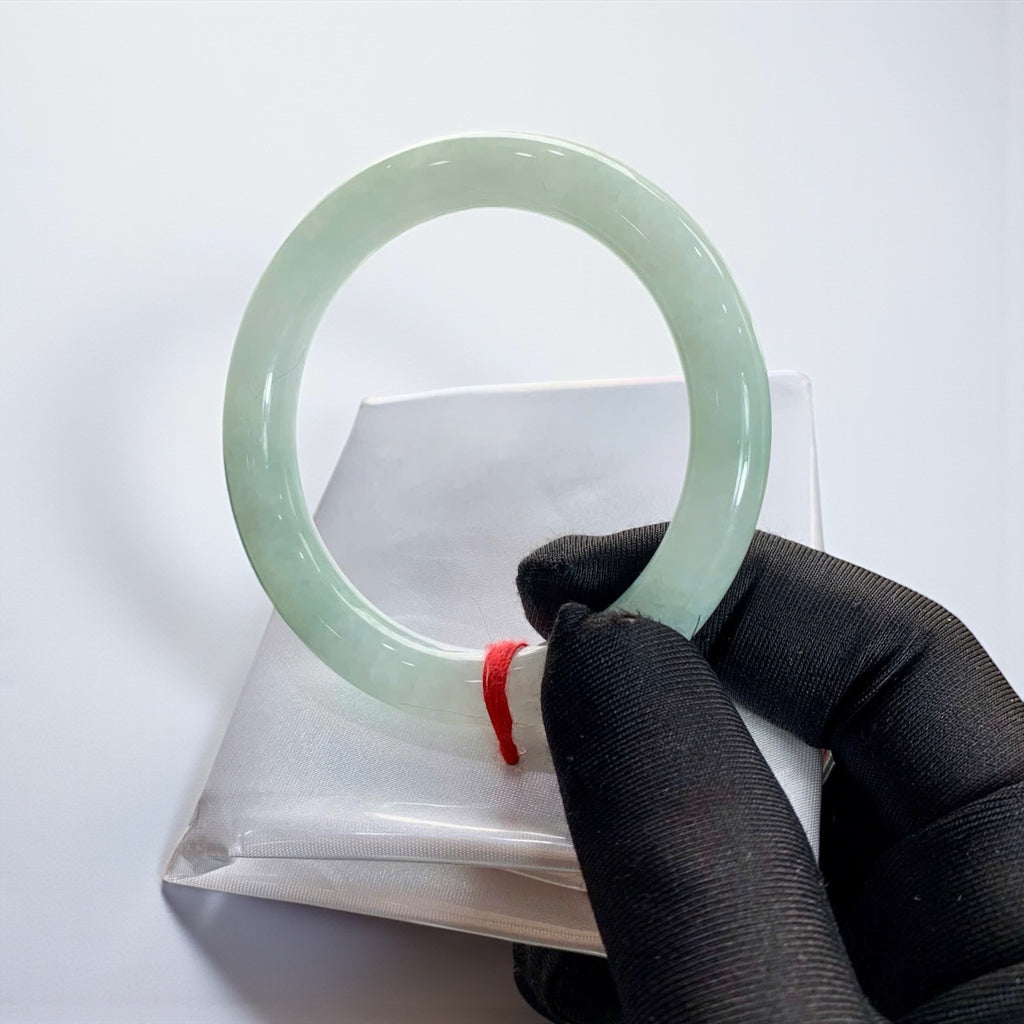 Vòng Bản Phỉ Thúy Nếp Hóa Thủy Tình Lục Xanh Nho - Bản Đũa Ni 56