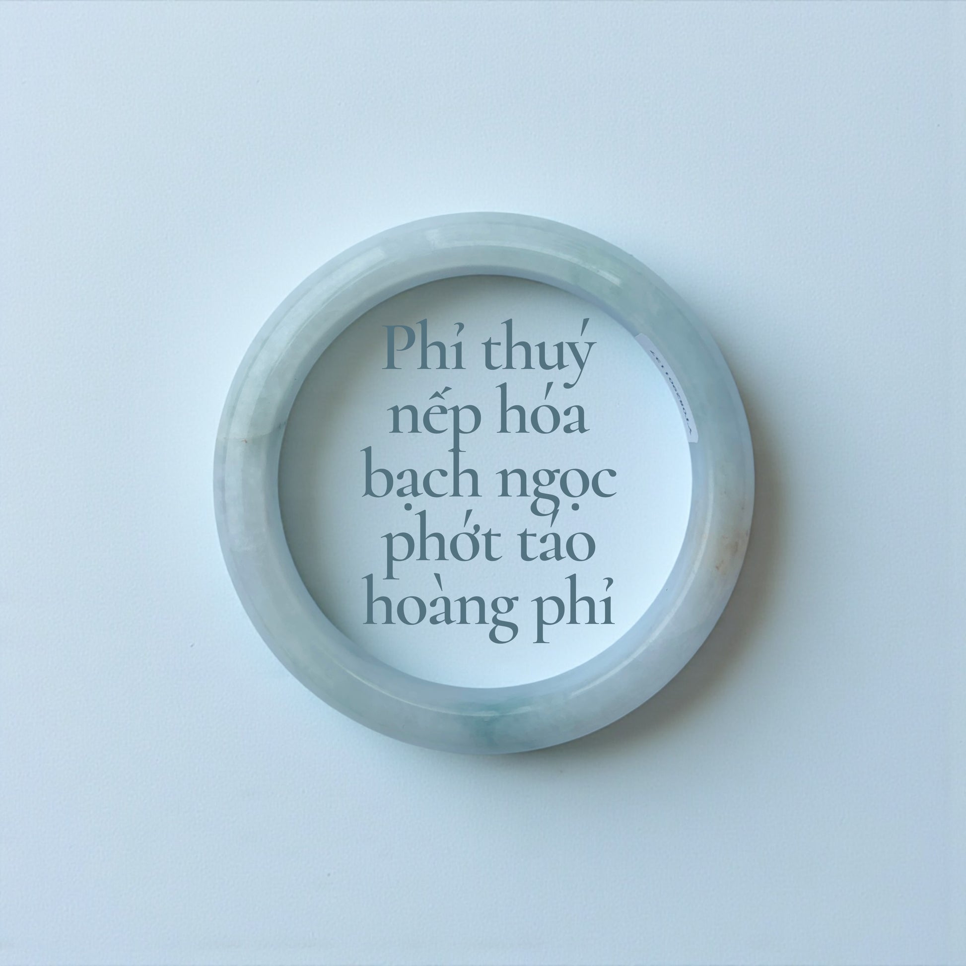 Phỉ thuý nếp hoá bạch ngọc phớt táo hoàng phỉ ni 55 - 🔮 Fine-textured jadeite, near icy white with a soft apple-yellow hue 55mm