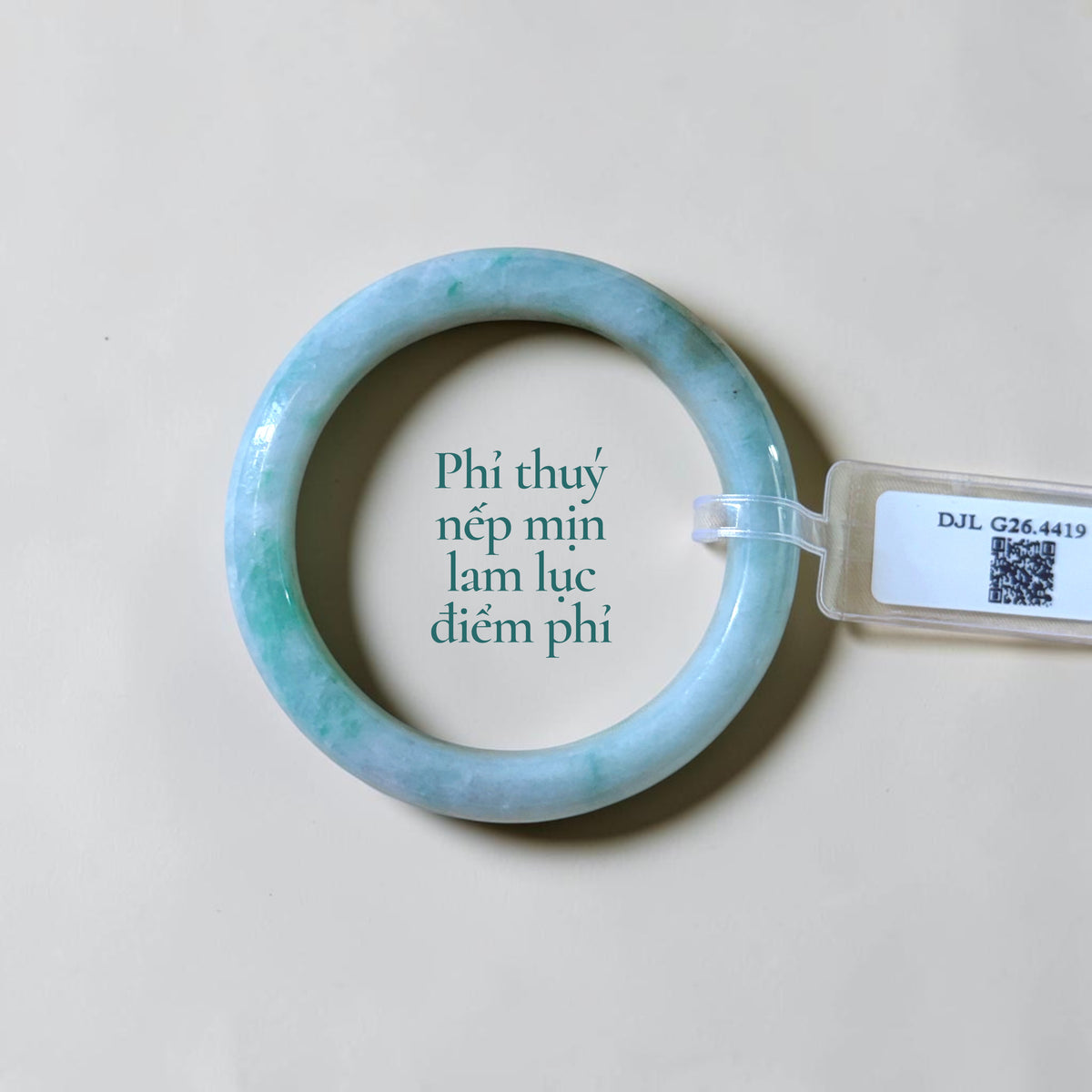 Phỉ thuý nếp mịn lam lục hoa bay điểm phỉ - Ni 54