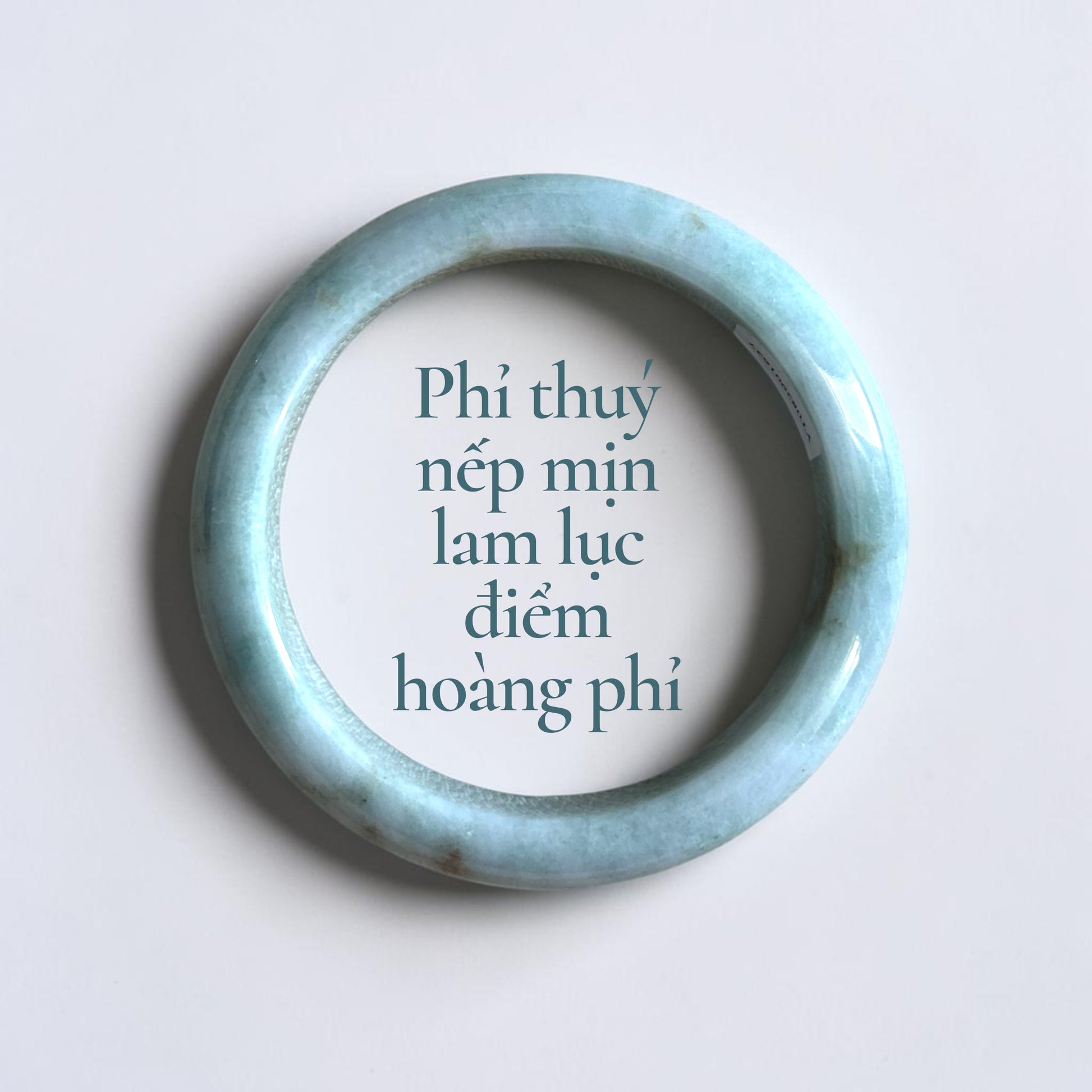 Phỉ thuý nếp mịn lam lục phớt hoàng phỉ ni 55 - Fine-grain jadeite in blue-green tones with a hint of golden yellow jade