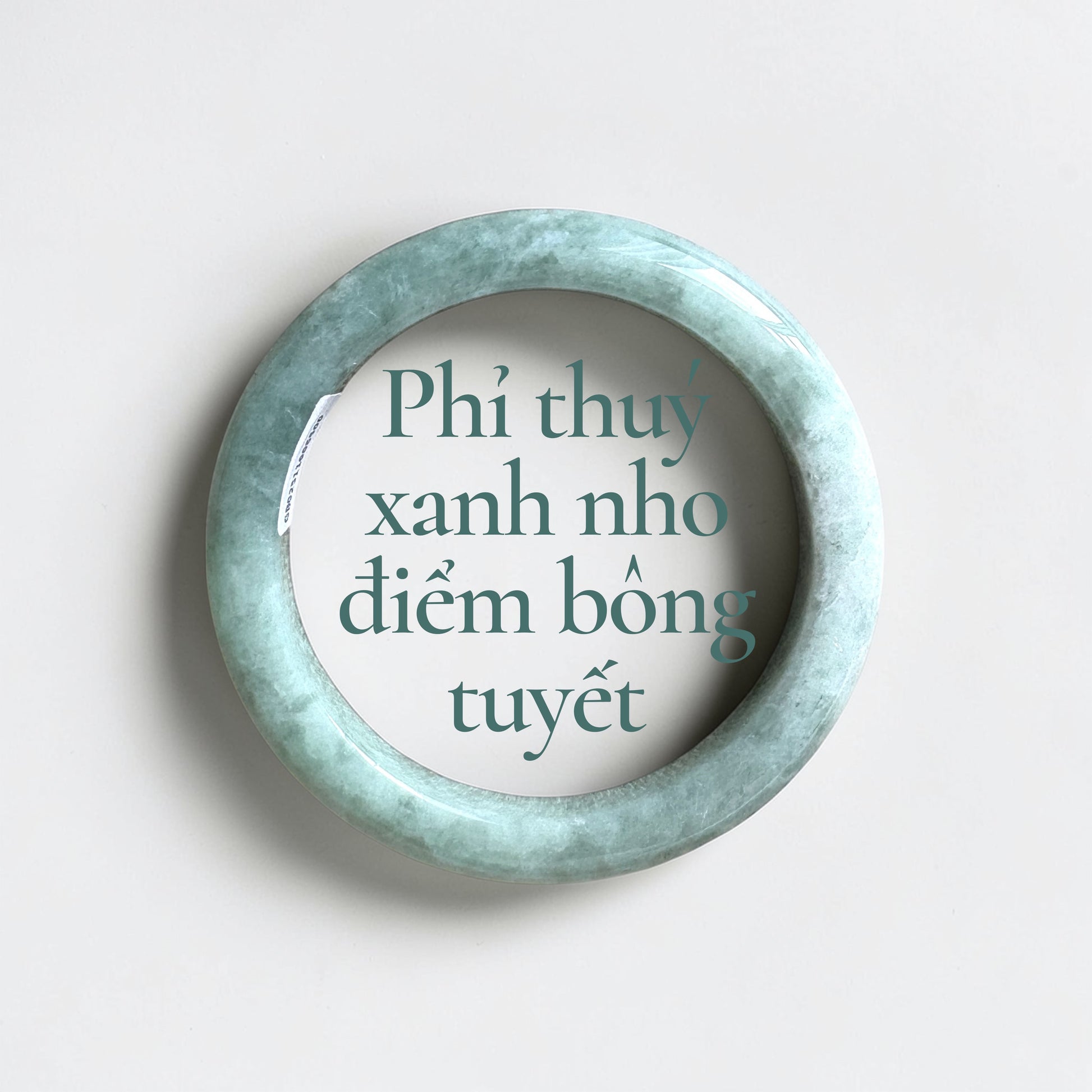 Phỉ thuý xanh nho điểm bông tuyết ni 55 - Grape green jadeite with snow-like specks 55mm