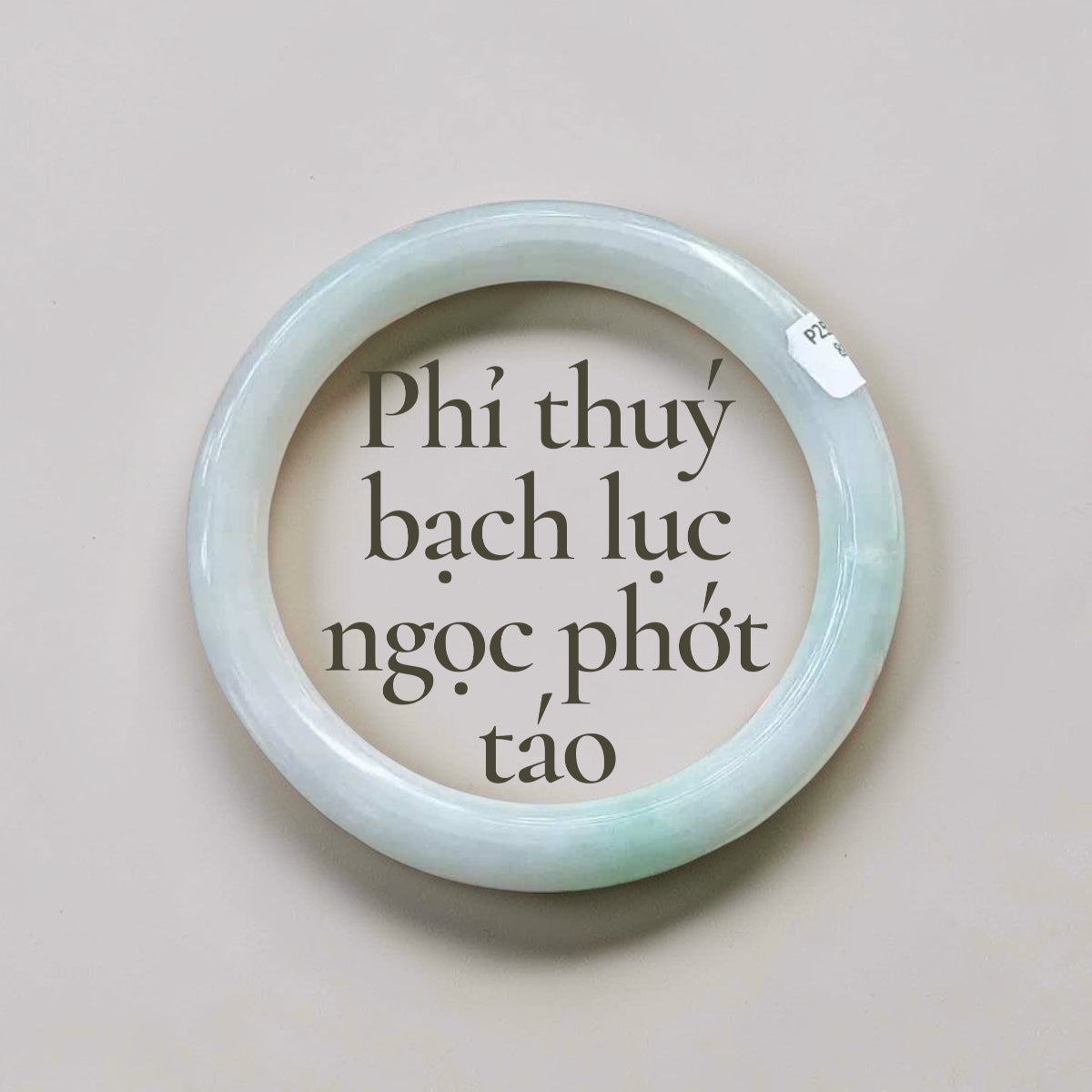 Phỉ thuý bạch lục ngọc phớt táo ni 51 - White-green jadeite with a hint of apple green 51 mm