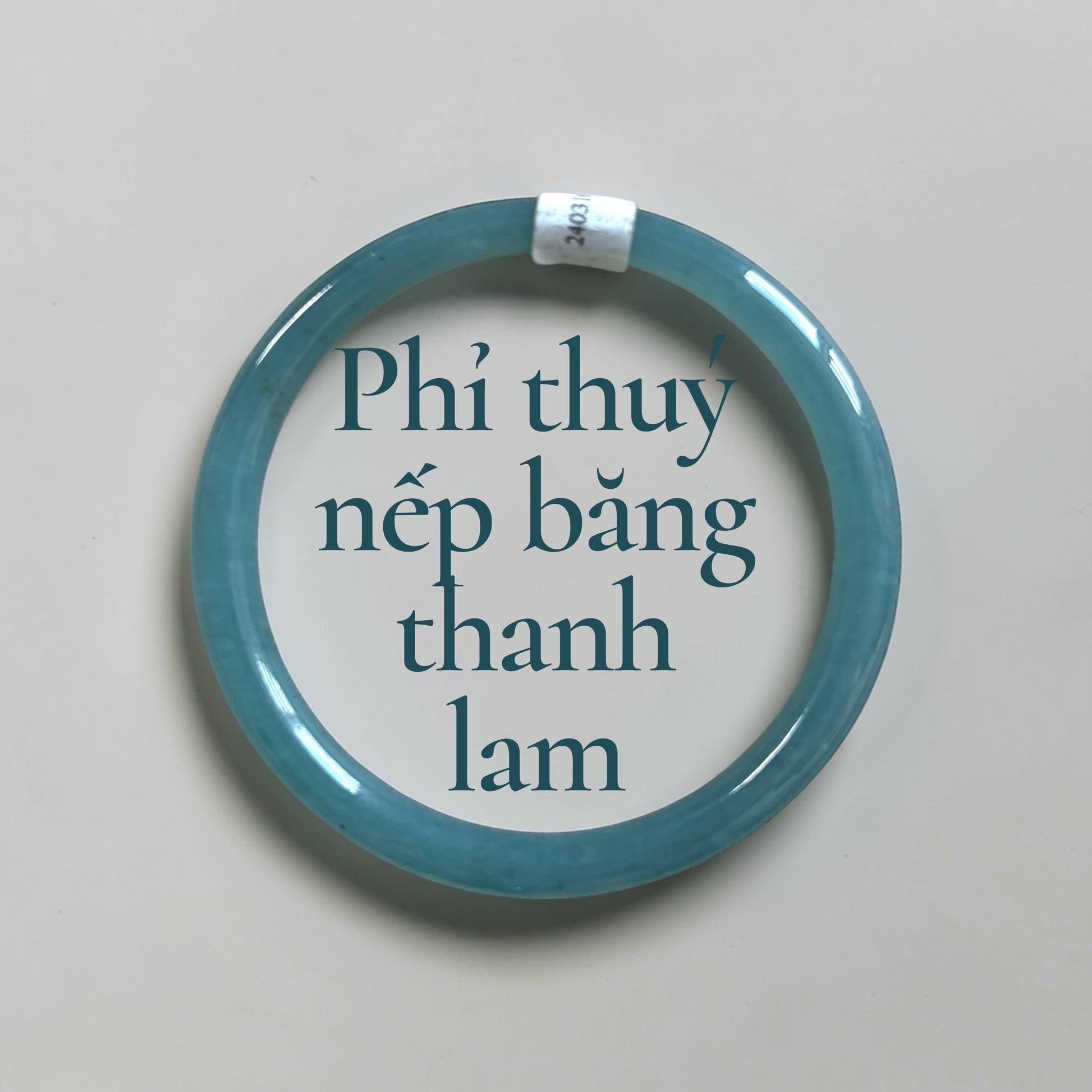 Phỉ thuý xanh lam nếp băng ni 51 - Blue-toned jadeite with icy fine texture 51mm