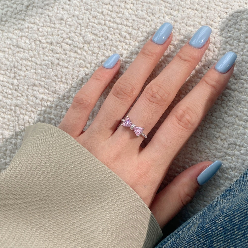 Pink Bow Women's Ring S925 Sterling